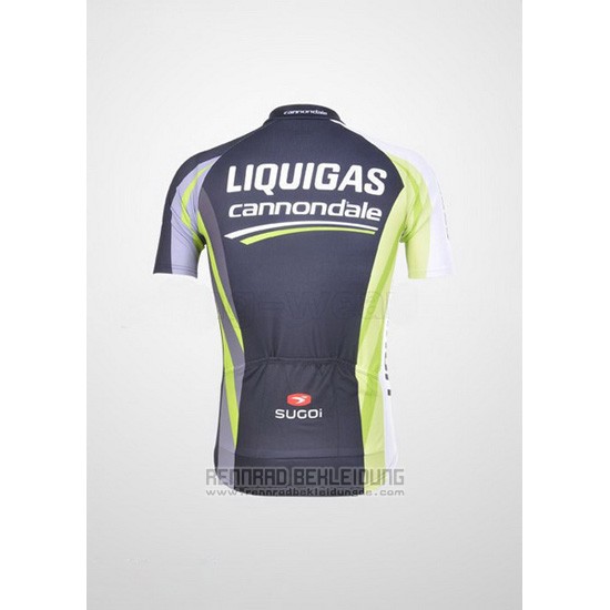 2011 Fahrradbekleidung Liquigas Cannondale Shwarz und Grun Trikot Kurzarm und Tragerhose